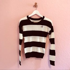 hollister striped black and white sweater